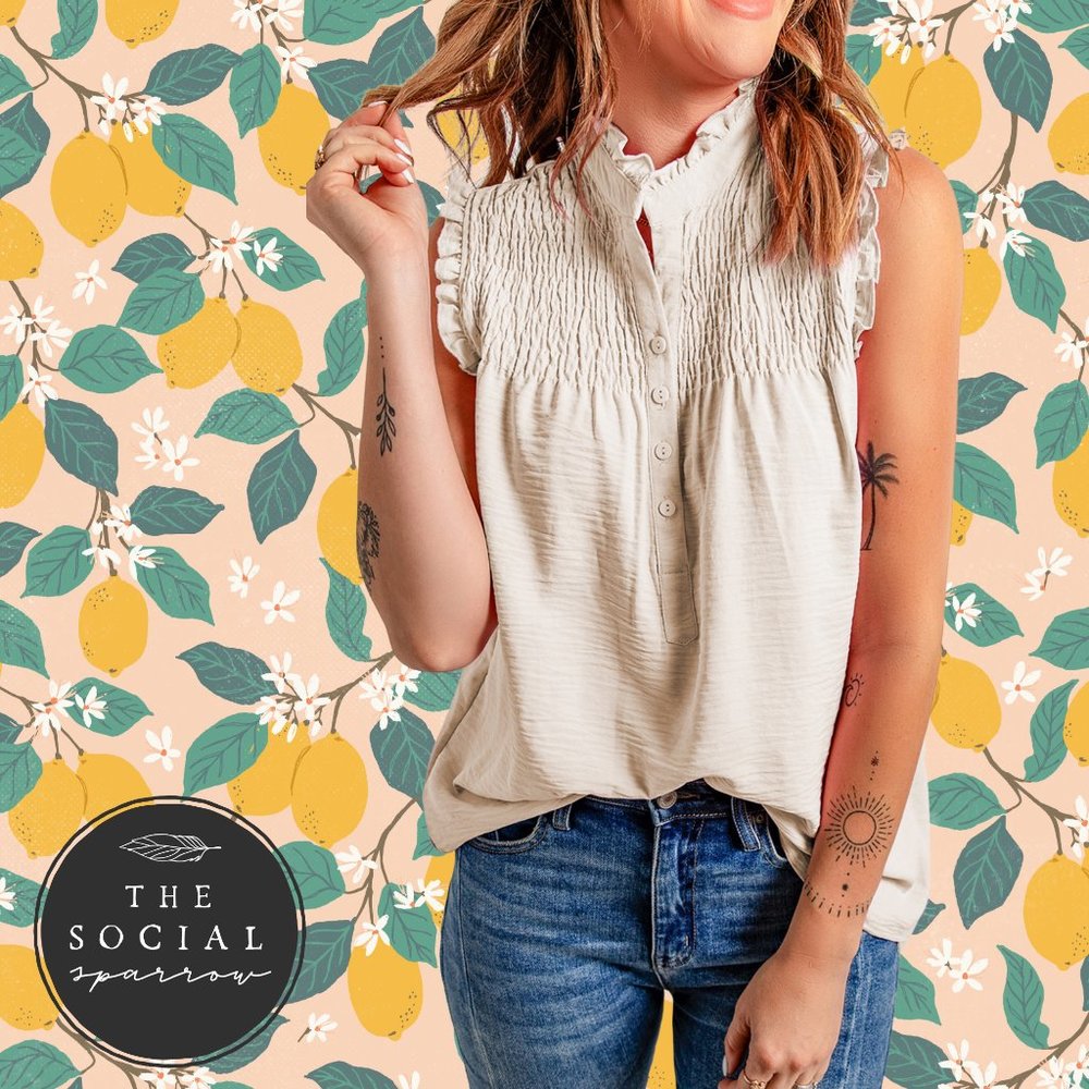 Cream Smocked Top